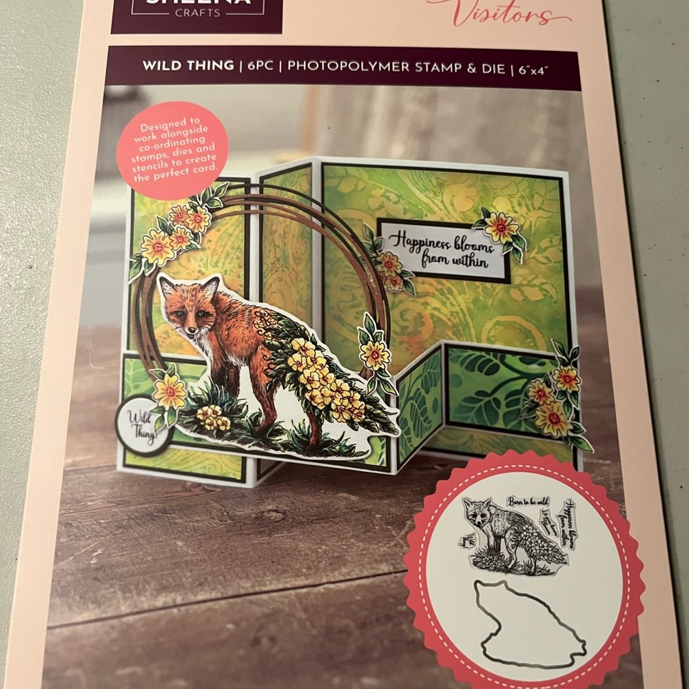 Wild Thing fox Photopolymer Stamp & Die Set by Sheena